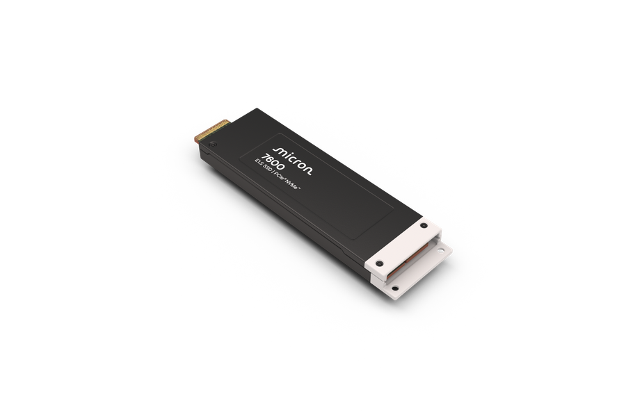 Micron 7600 E1.S 15 mm SSD, left form-factor view