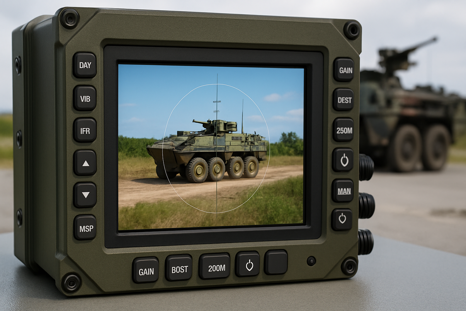 Display in a defense equipment illustration